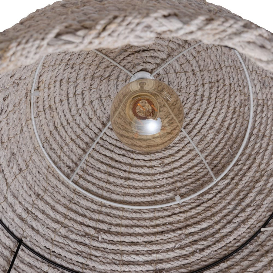 LÁMPARA TECHO BLANCO 100% FIBRA NATURAL 43 X 43 X 52 CM