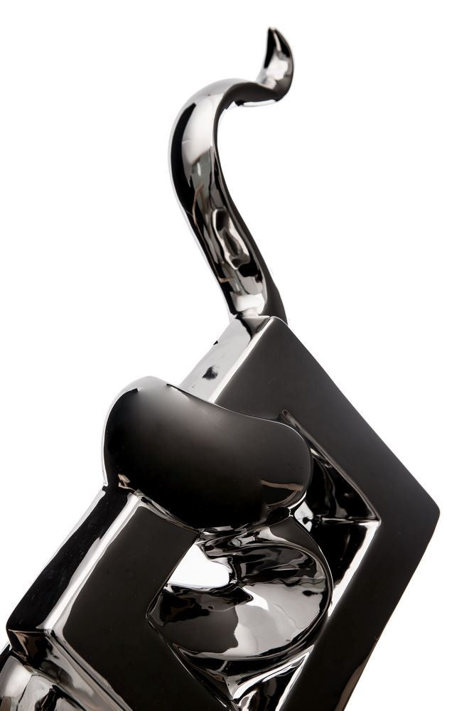 ESCULTURA PLATA-NEGRO CERÁMICA 26,50 X 12 X 44 CM