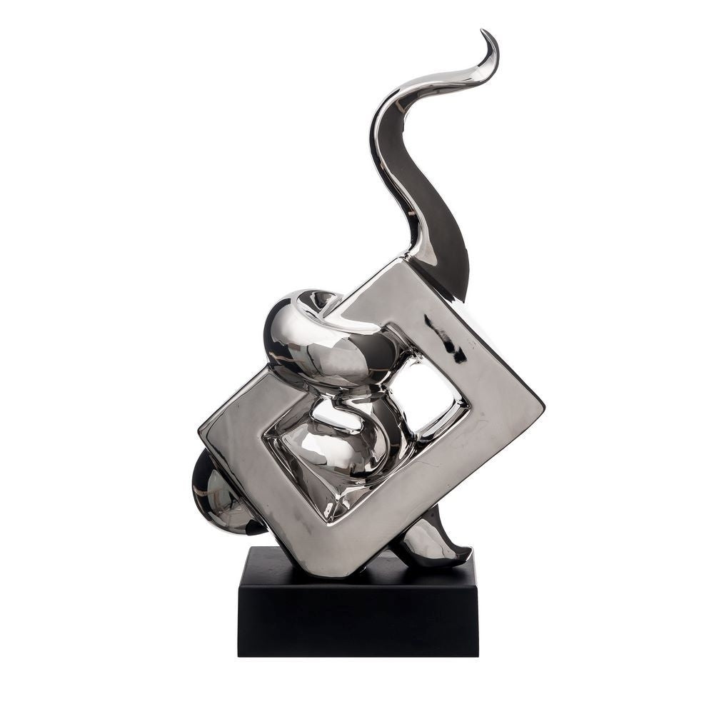 ESCULTURA PLATA-NEGRO CERÁMICA 26,50 X 12 X 44 CM