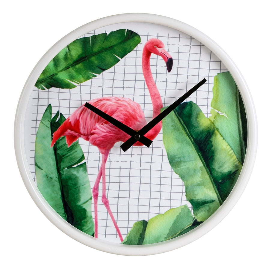 RELOJ FLAMENCOS 2/M BLANCO-ROSA 30,50 X 5,50 X 30,50 CM