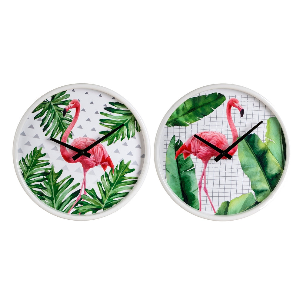 RELOJ FLAMENCOS 2/M BLANCO-ROSA 30,50 X 5,50 X 30,50 CM