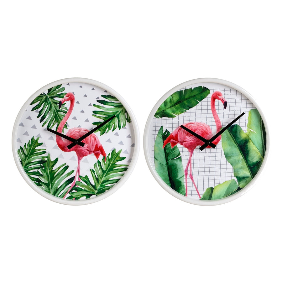 RELOJ FLAMENCOS 2/M BLANCO-ROSA 30,50 X 5,50 X 30,50 CM