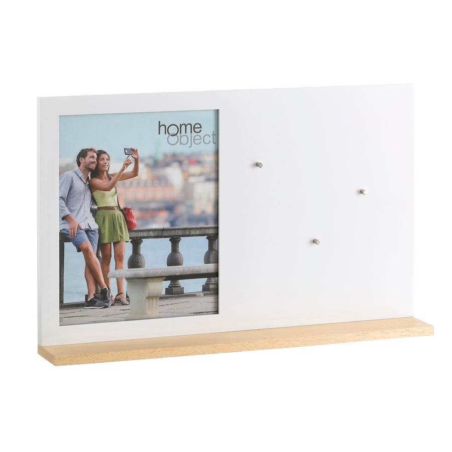 MURAL PARED PORTAFOTOS BLANCO MADERA 46,50 X 7 X 29,50 CM