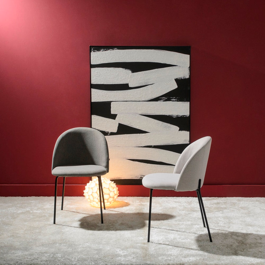SILLA GRIS TEJIDO-METAL MODERNO SALÓN 50 X 54 X 78,50 CM
