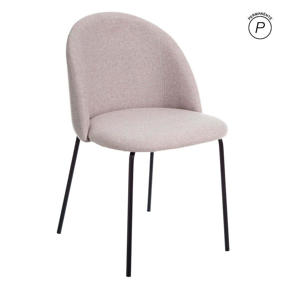 SILLA BEIGE TEJIDO-METAL MODERNO SAL�N 50 X 54 X 78,50 CM