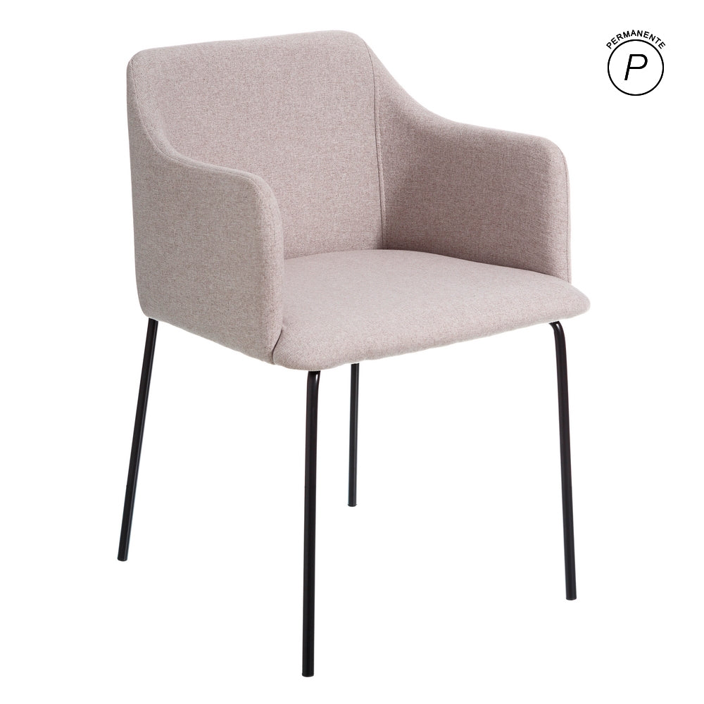 SILLA BEIGE TEJIDO-METAL MODERNO SAL�N 52,50 X 53 X 77 CM