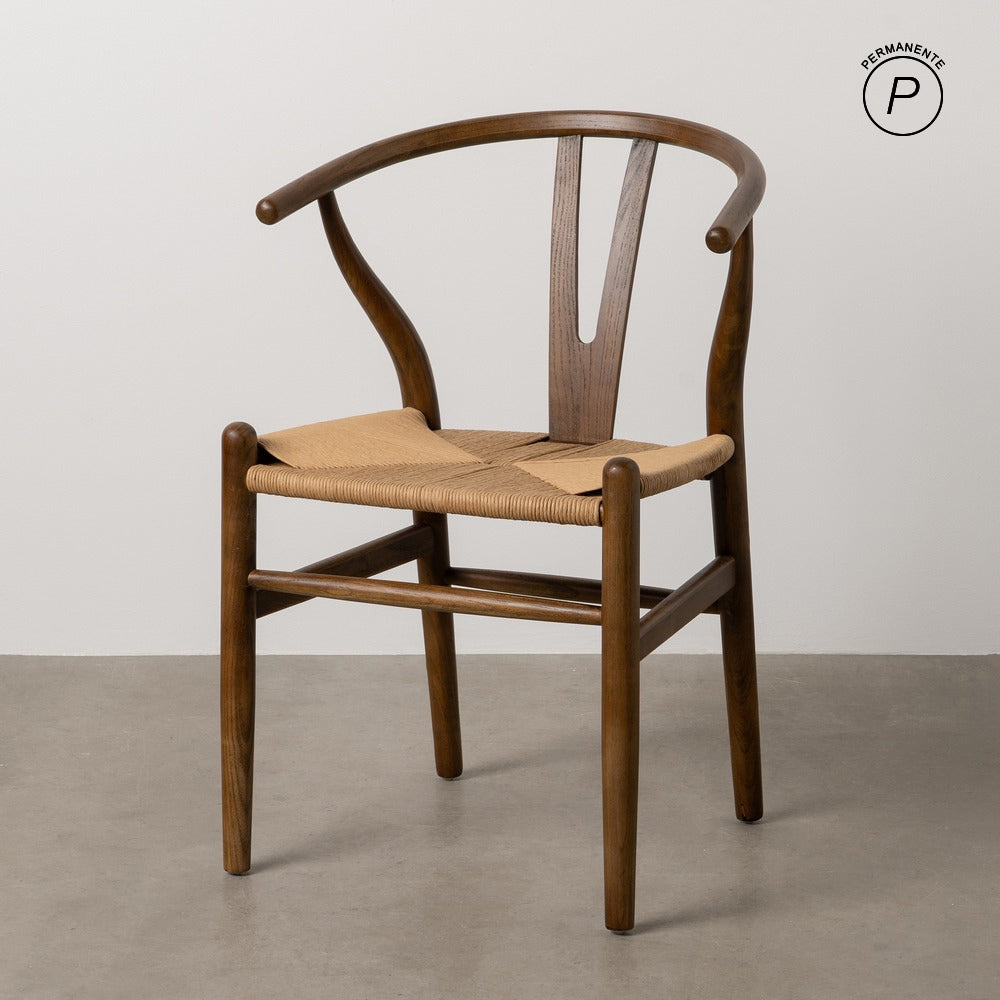 SILLA MARRÓN MADERA DE OLMO SALÓN 56 X 48 X 78 CM
