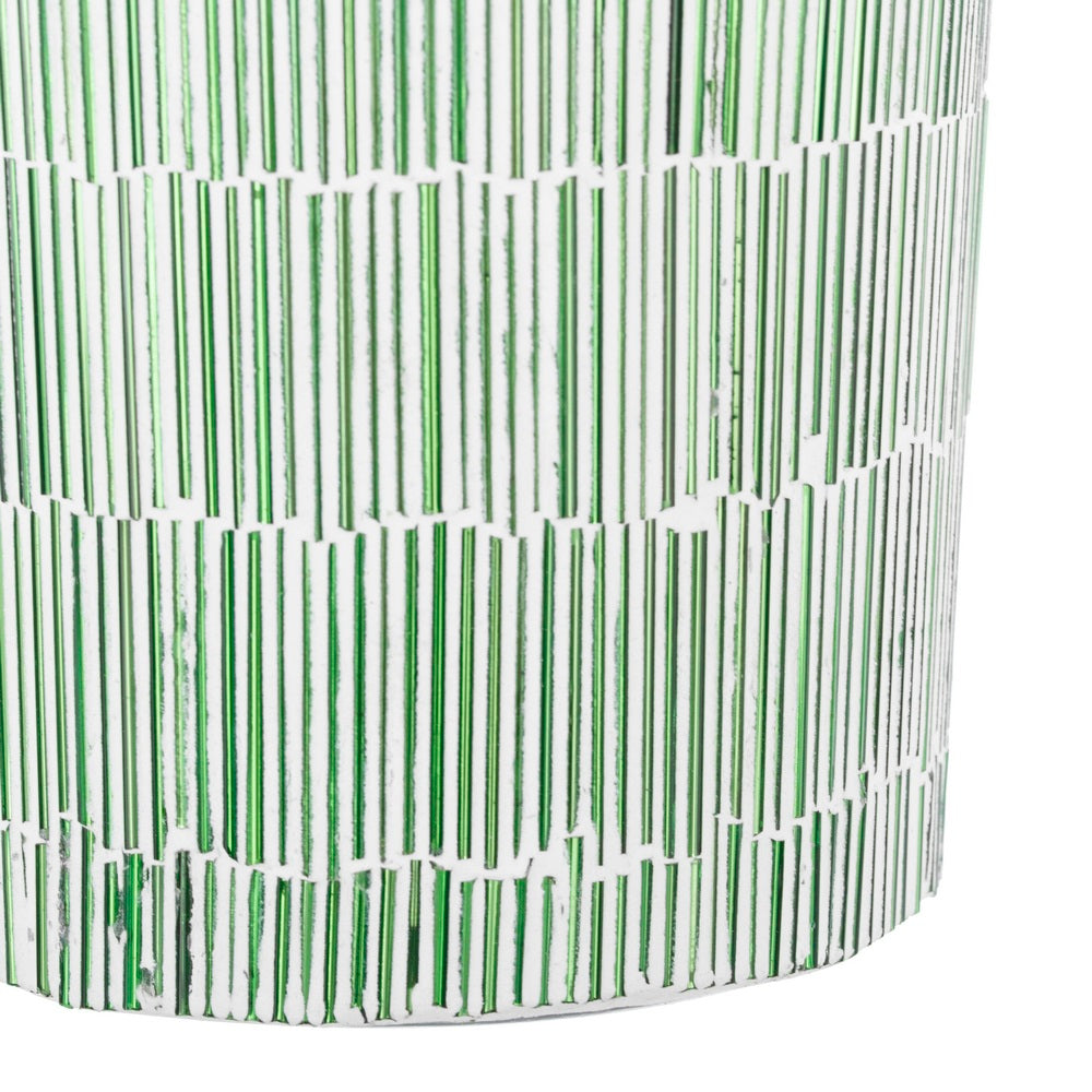 PORTAVELAS VERDE CRISTAL DECORACIÓN 10 X 10 X 13 CM