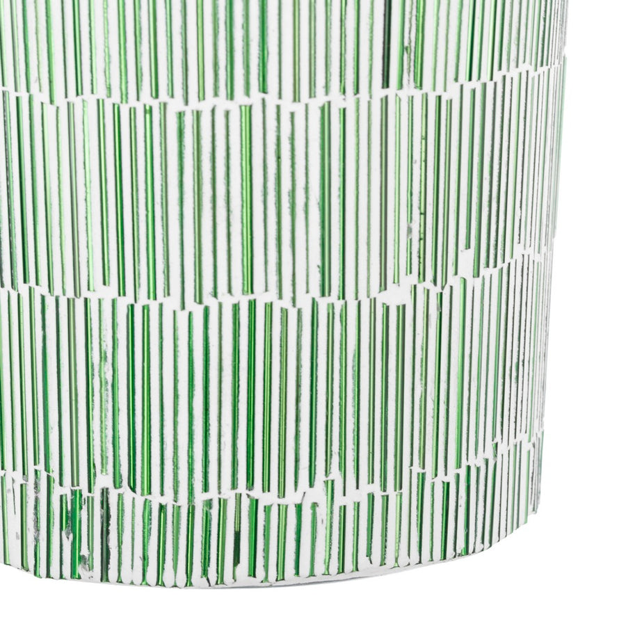 PORTAVELAS VERDE CRISTAL DECORACIÓN 10 X 10 X 13 CM