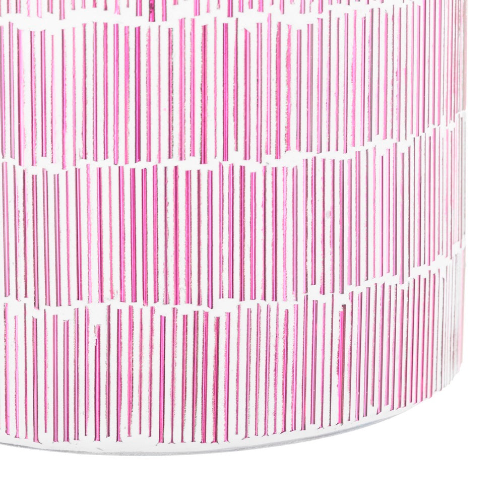 PORTAVELAS ROSA CRISTAL DECORACIÓN 13 X 13 X 20 CM