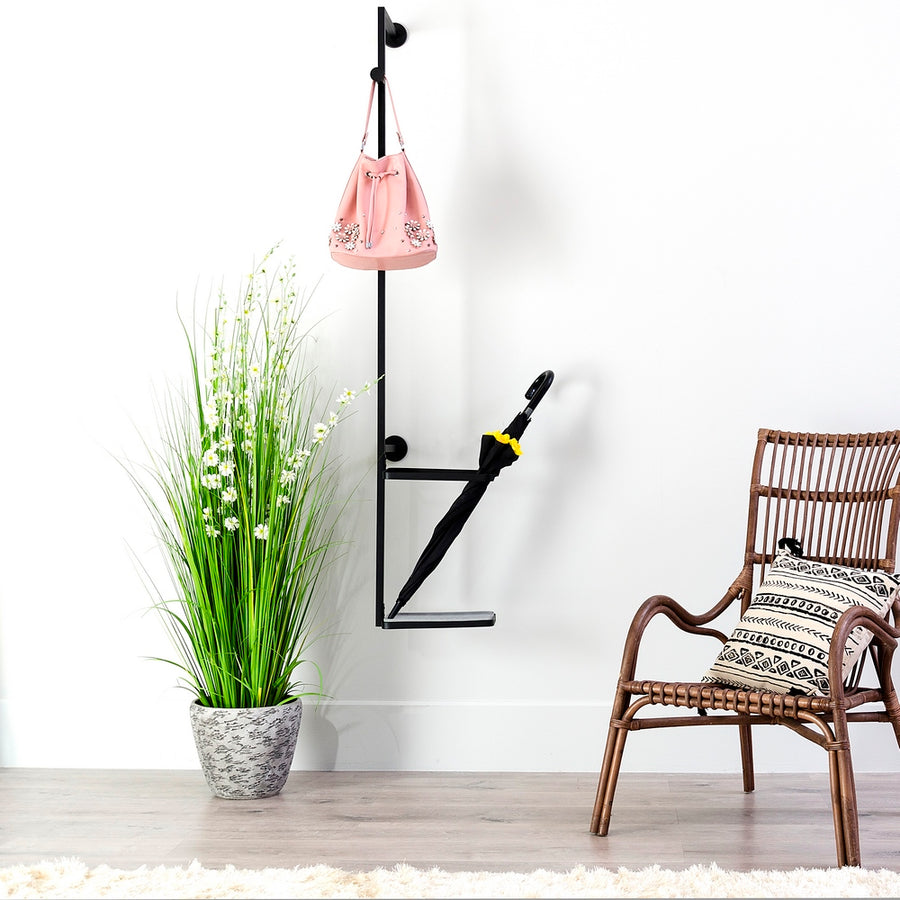 PERCHERO NEGRO METAL INDUSTRIAL 37 X 37 X 170 CM