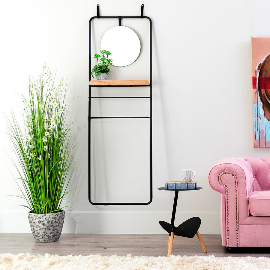 PERCHERO ESPEJO NEGRO-NATURAL 56,90 X 15 X 171,90 CM
