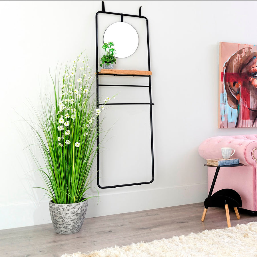 PERCHERO ESPEJO NEGRO-NATURAL 56,90 X 15 X 171,90 CM