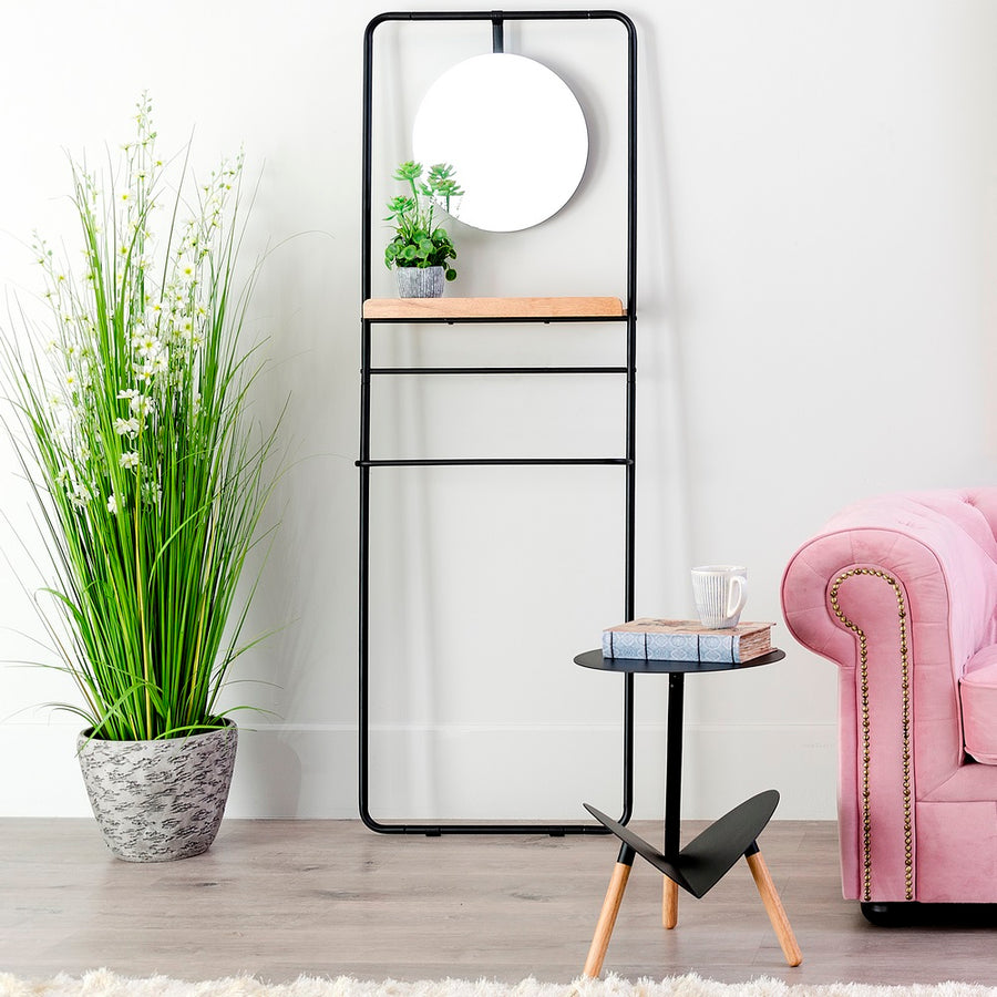 PERCHERO ESPEJO NEGRO-NATURAL 56,90 X 15 X 171,90 CM