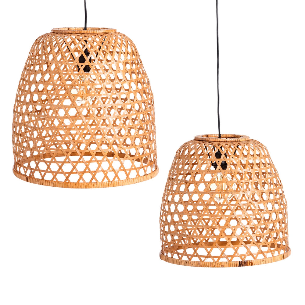 S/2 BAMBOO CEILING LAMP NATURAL 42 X 42 X 42 CM