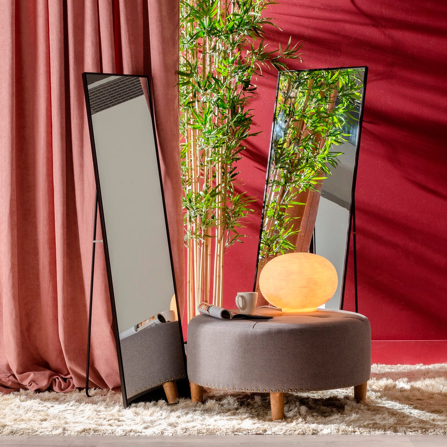 ESPEJO NEGRO ALUMINIO-CRISTAL DECORACIÓN 35 X 2,50 X 151 CM