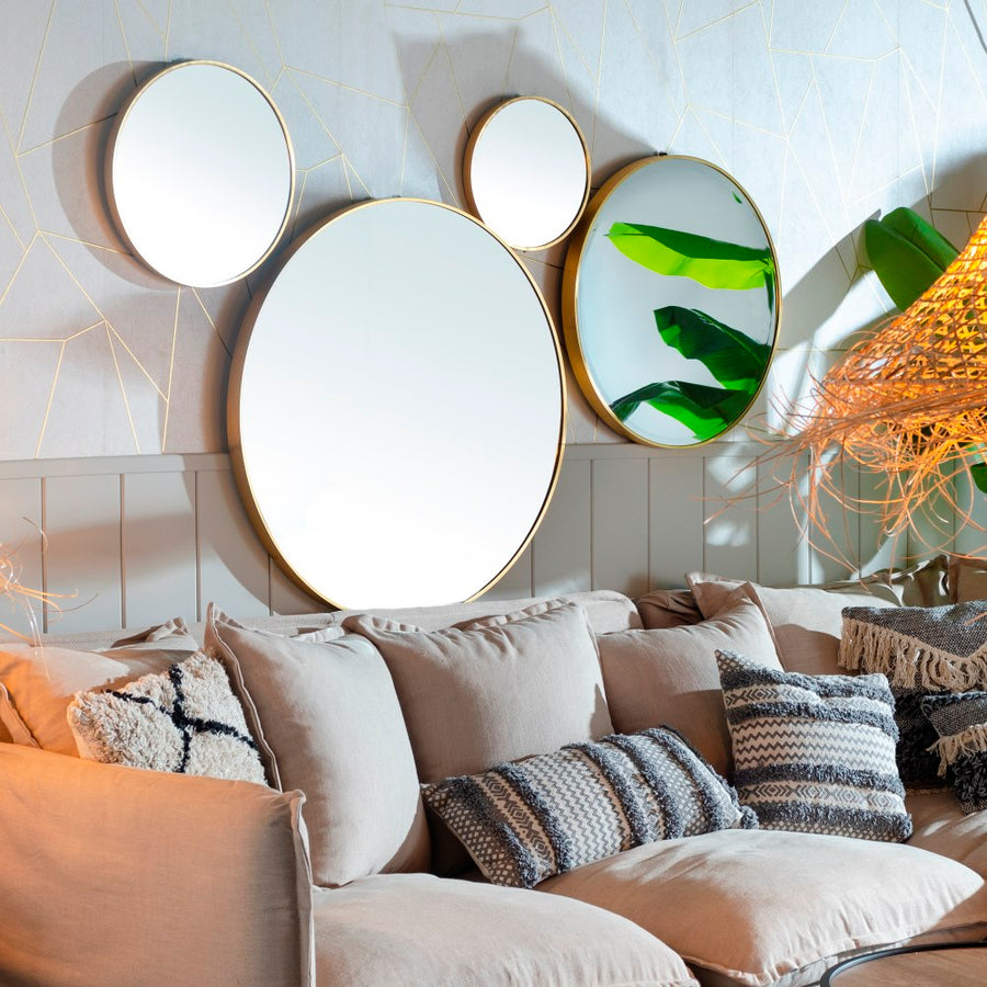 GOLD ALUMINUM-GLASS DECORATIVE MIRROR 80 X 4 X 80 CM