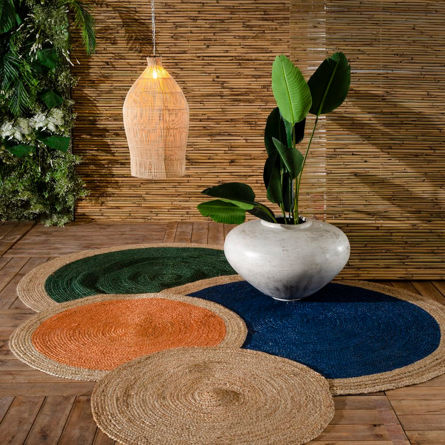 ALFOMBRA NATURAL YUTE DECORACIÓN 100 X 100 X 1 CM
