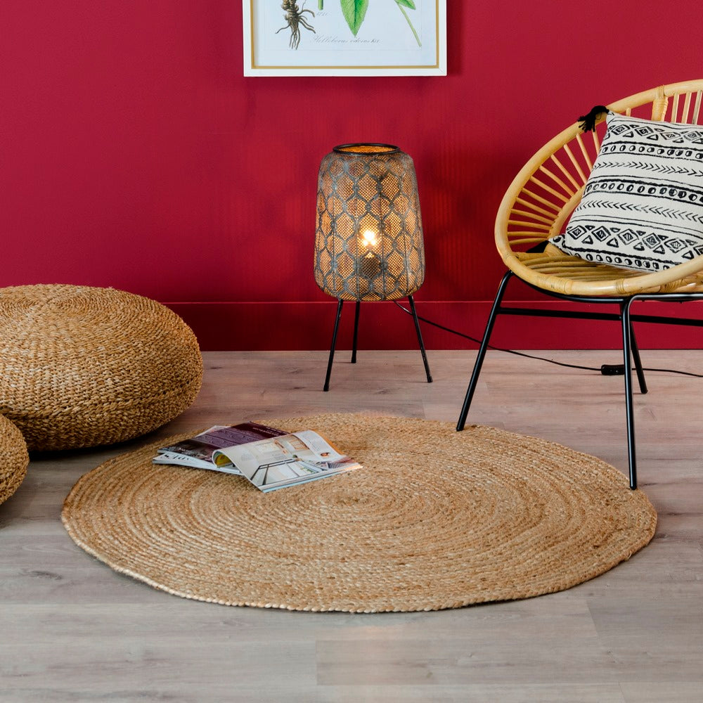 ALFOMBRA NATURAL YUTE DECORACI�N 120 X 120 X 1 CM