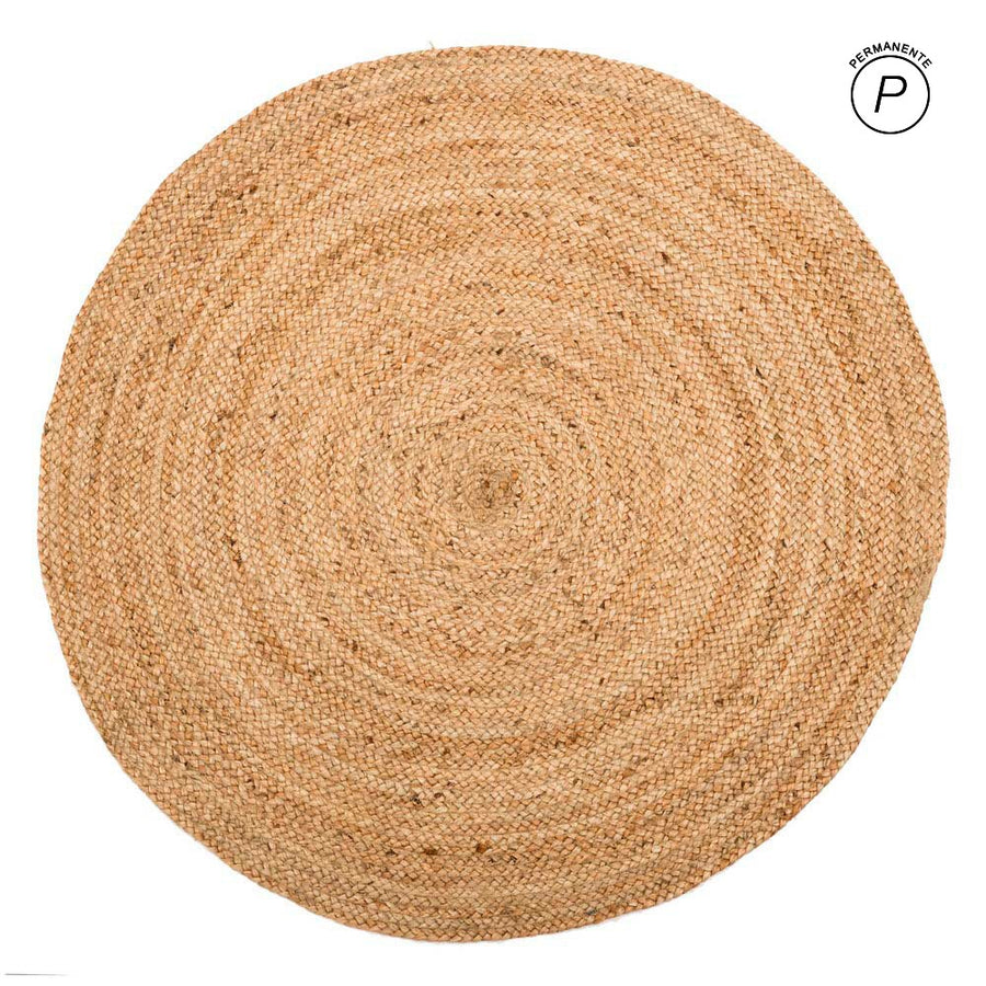 ALFOMBRA NATURAL YUTE DECORACIÓN 120 X 120 X 1 CM