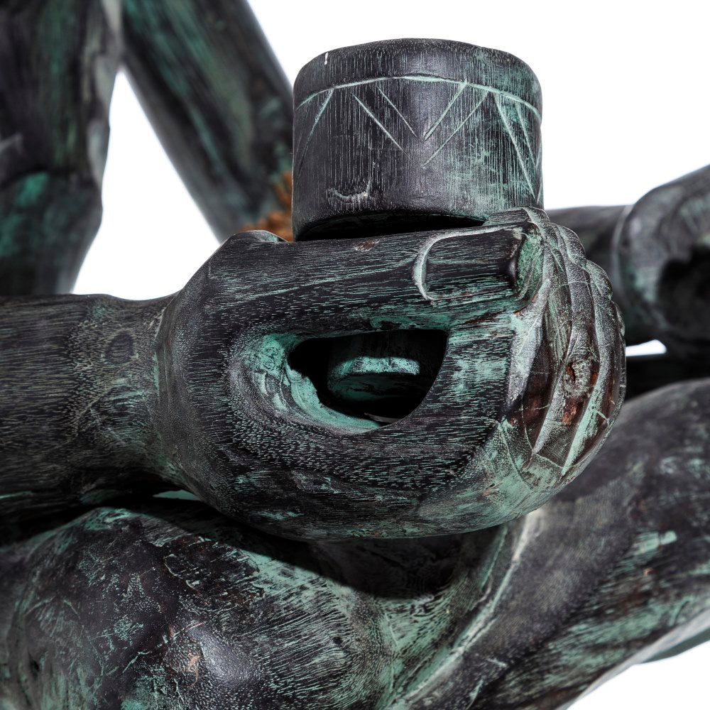 S/2 FIGURA NEGRO MADERA DECORACIÓN 50 X 53 X 67 CM