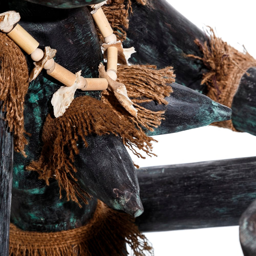 S/2 FIGURA NEGRO MADERA DECORACIÓN 50 X 53 X 67 CM