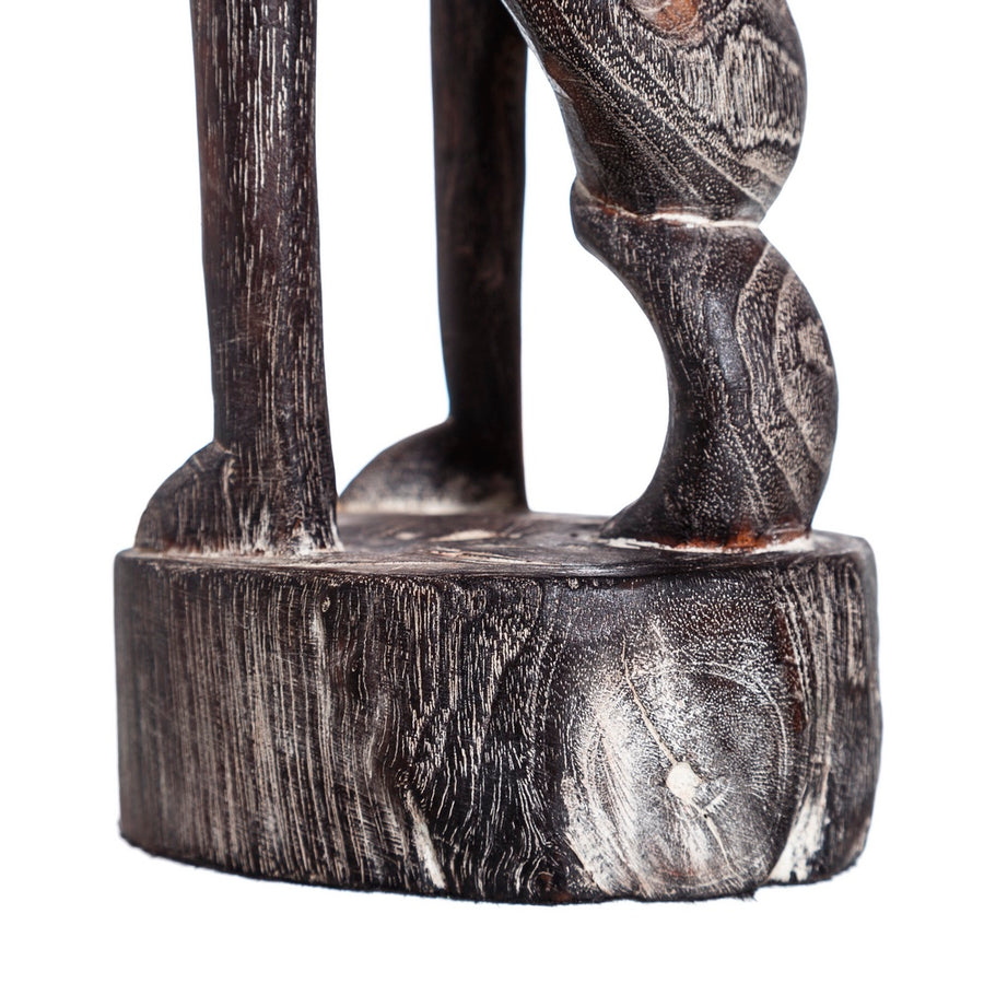 FIGURA NEGRO MADERA DECORACIÓN 9 X 9 X 30 CM
