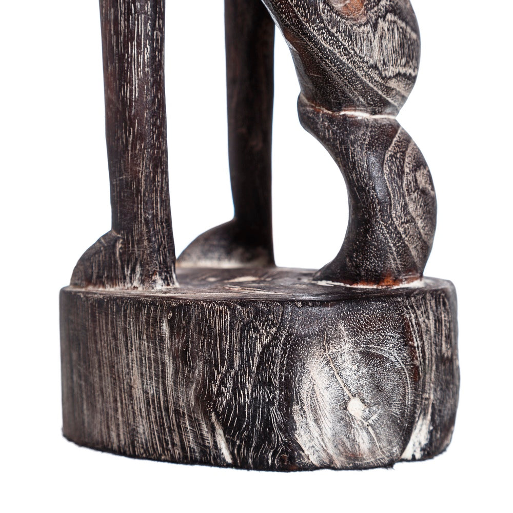 FIGURA NEGRO MADERA DECORACIÓN 9 X 9 X 30 CM