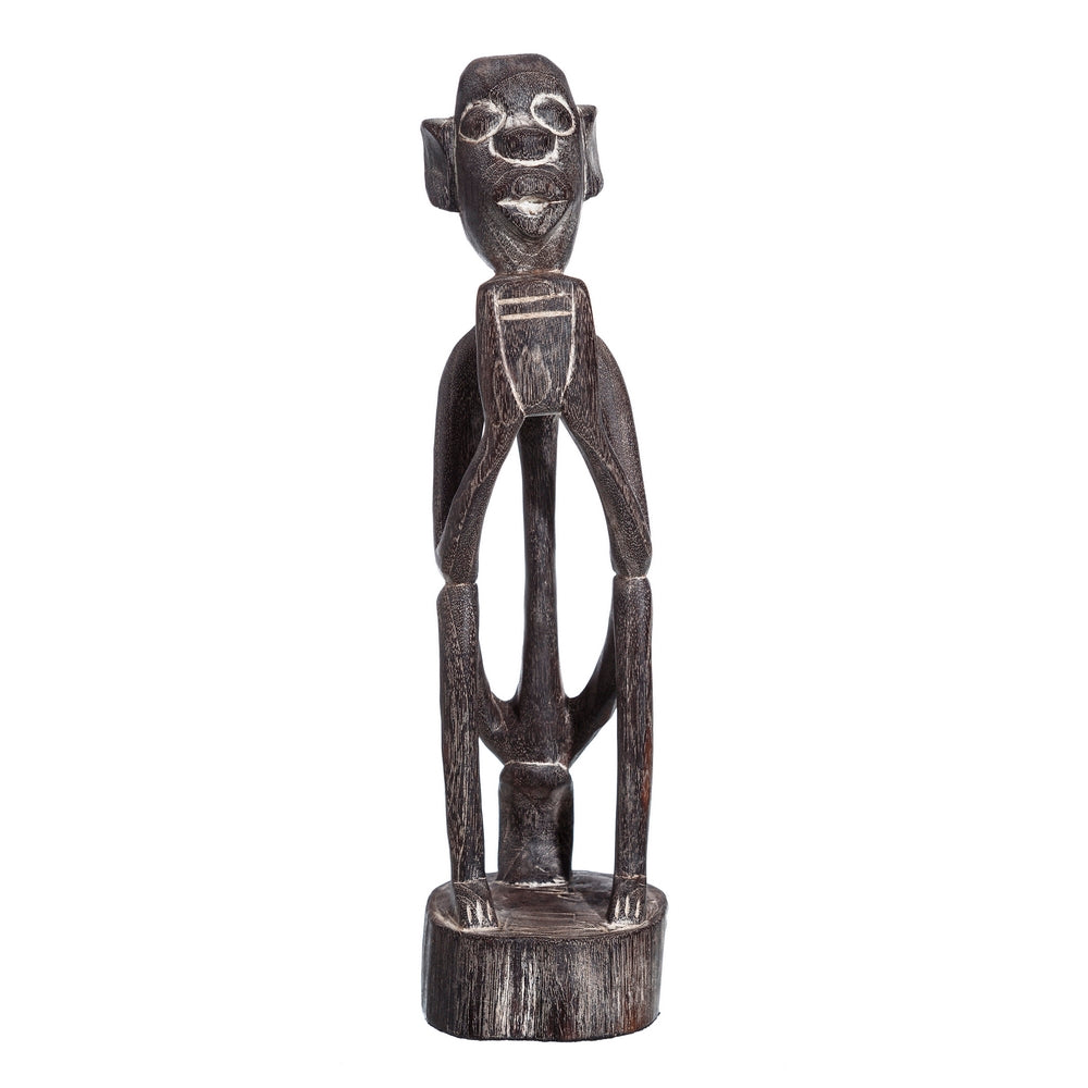 FIGURA NEGRO MADERA DECORACIÓN 9 X 9 X 30 CM