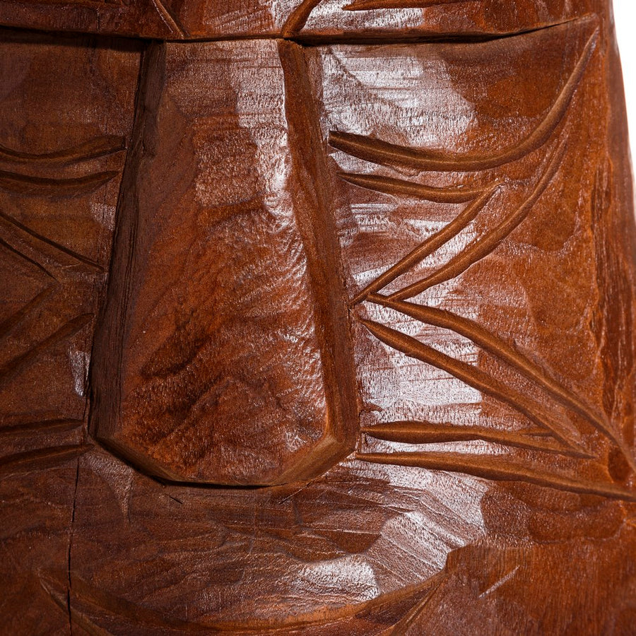 BROWN WOODEN DECORATIVE FIGURE 38 X 14 X 68 CM