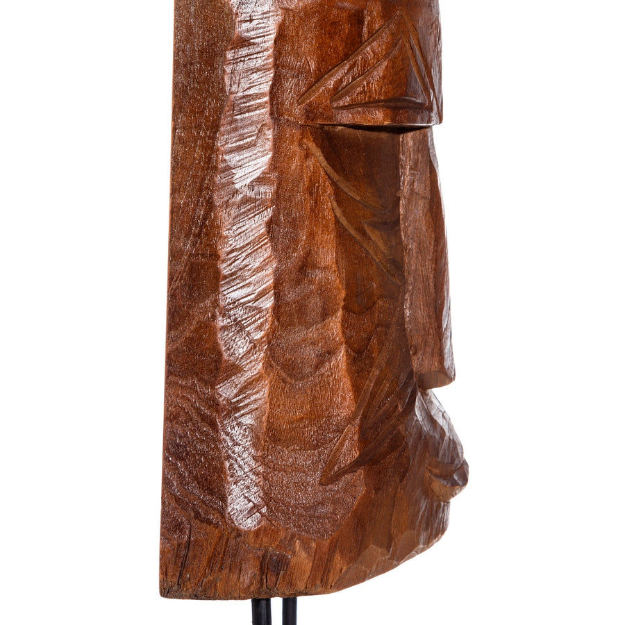 FIGURA MARRÓN MADERA DECORACIÓN 38 X 14 X 68 CM