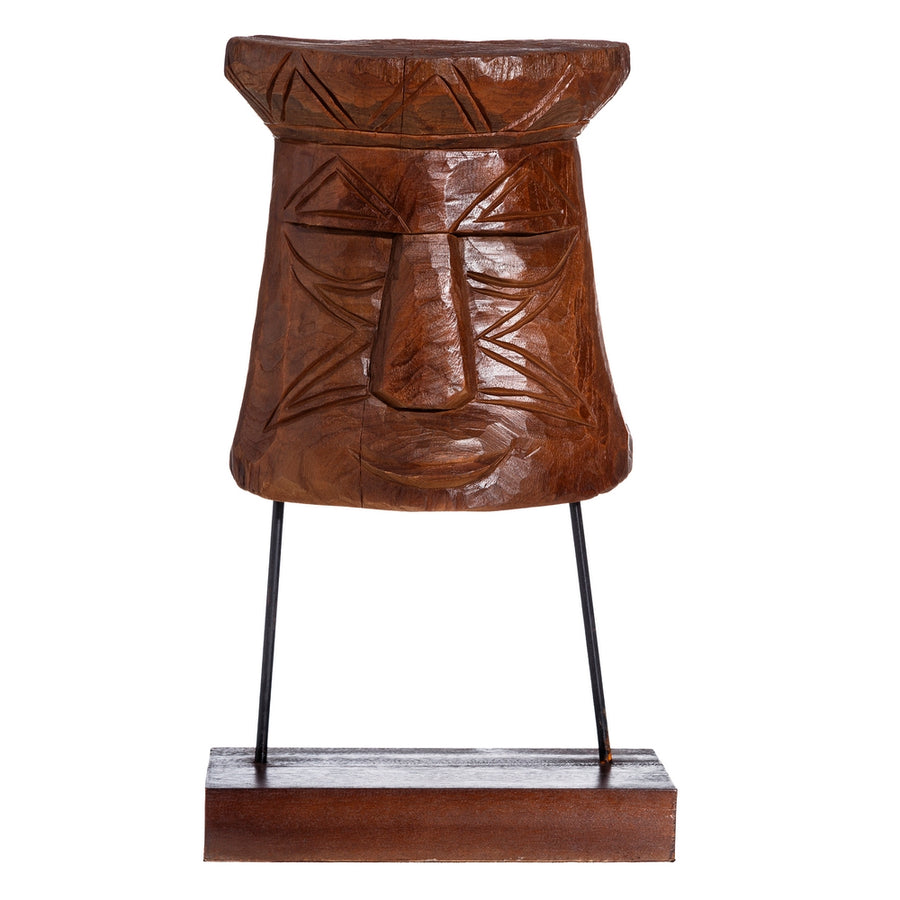 BROWN WOODEN DECORATIVE FIGURE 38 X 14 X 68 CM