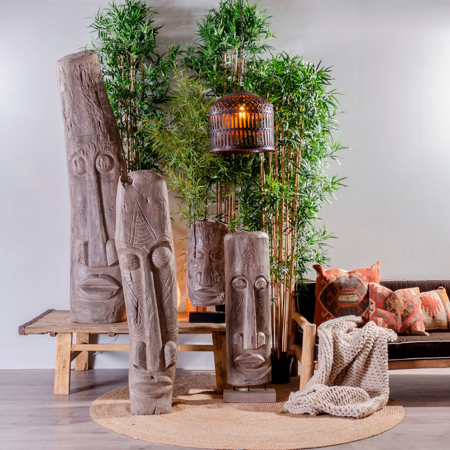 ESCULTURA NATURAL MADERA JAVA 30 X 15 X 90 CM
