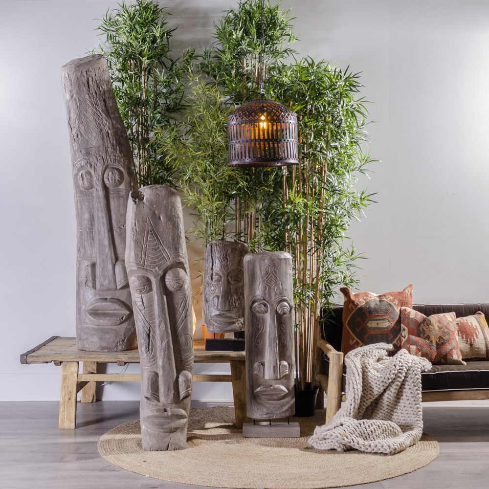 ESCULTURA NATURAL MADERA JAVA 30 X 30 X 180 CM