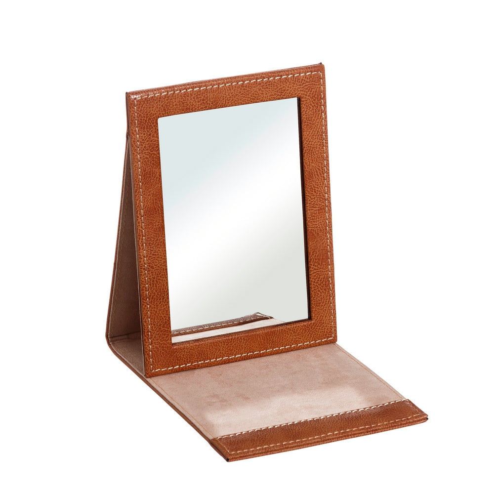 ESPEJO CUERO SIMIL PIEL DECORACI�N 16 X 1,80 X 22 CM