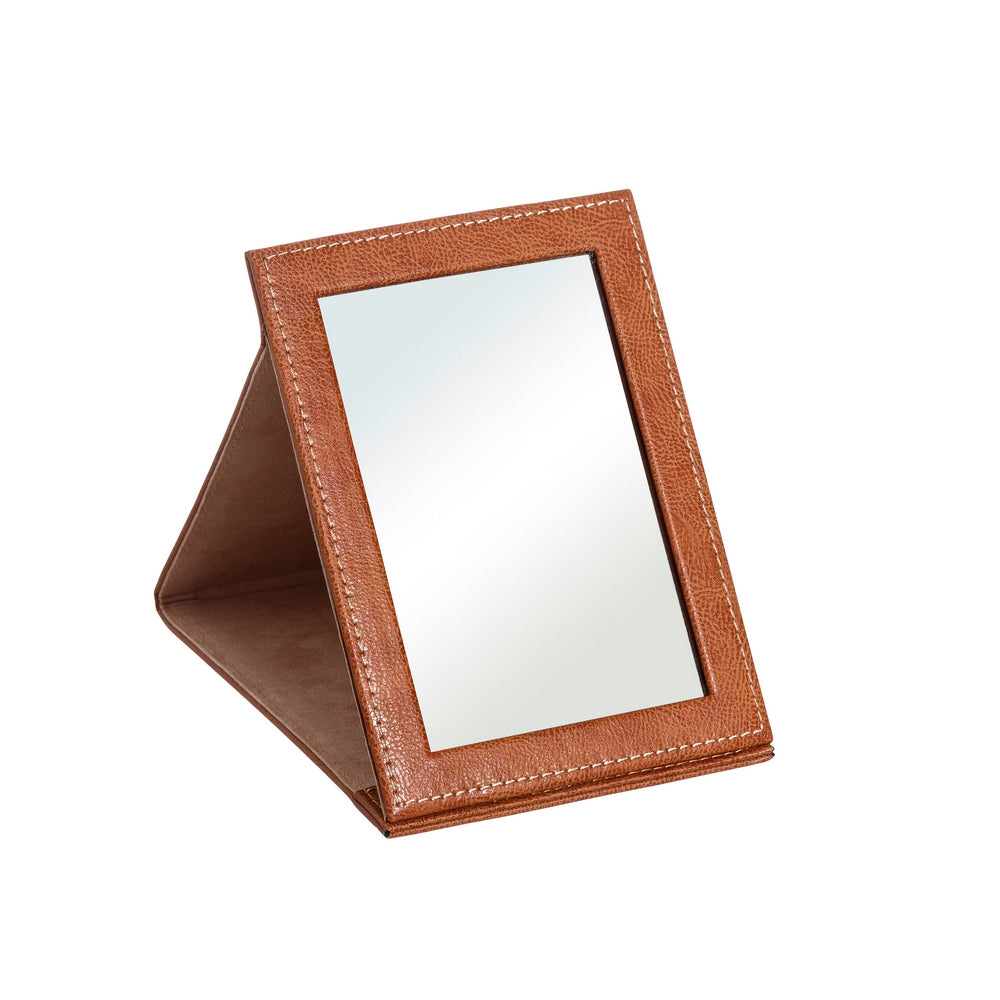ESPEJO CUERO SIMIL PIEL DECORACI�N 16 X 1,80 X 22 CM