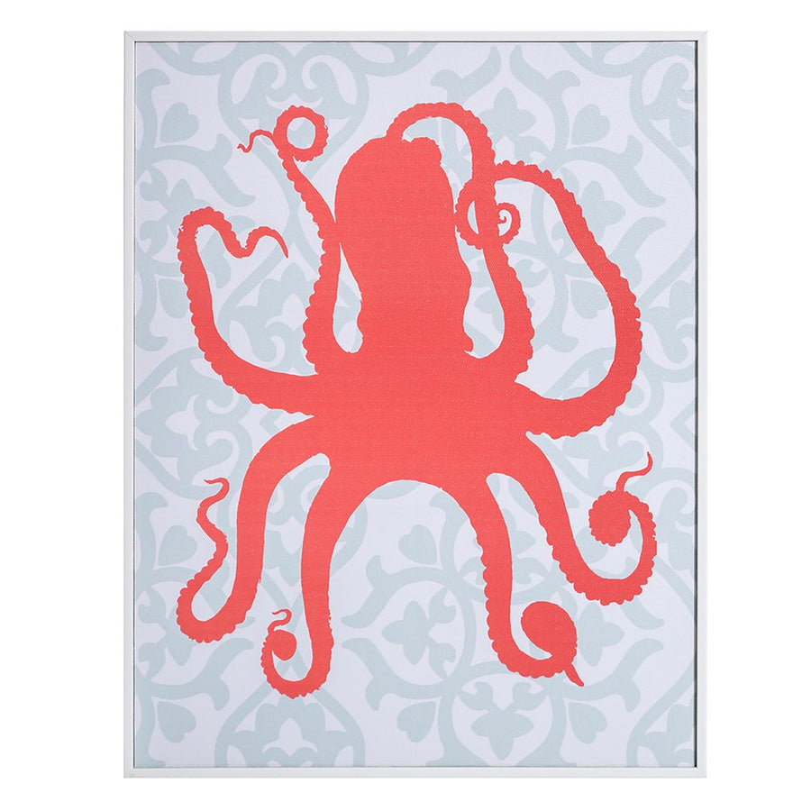 CUADRO IMPRESIÓN PULPO 2/M GRIS-ROJO 28 X 2 X 36 CM