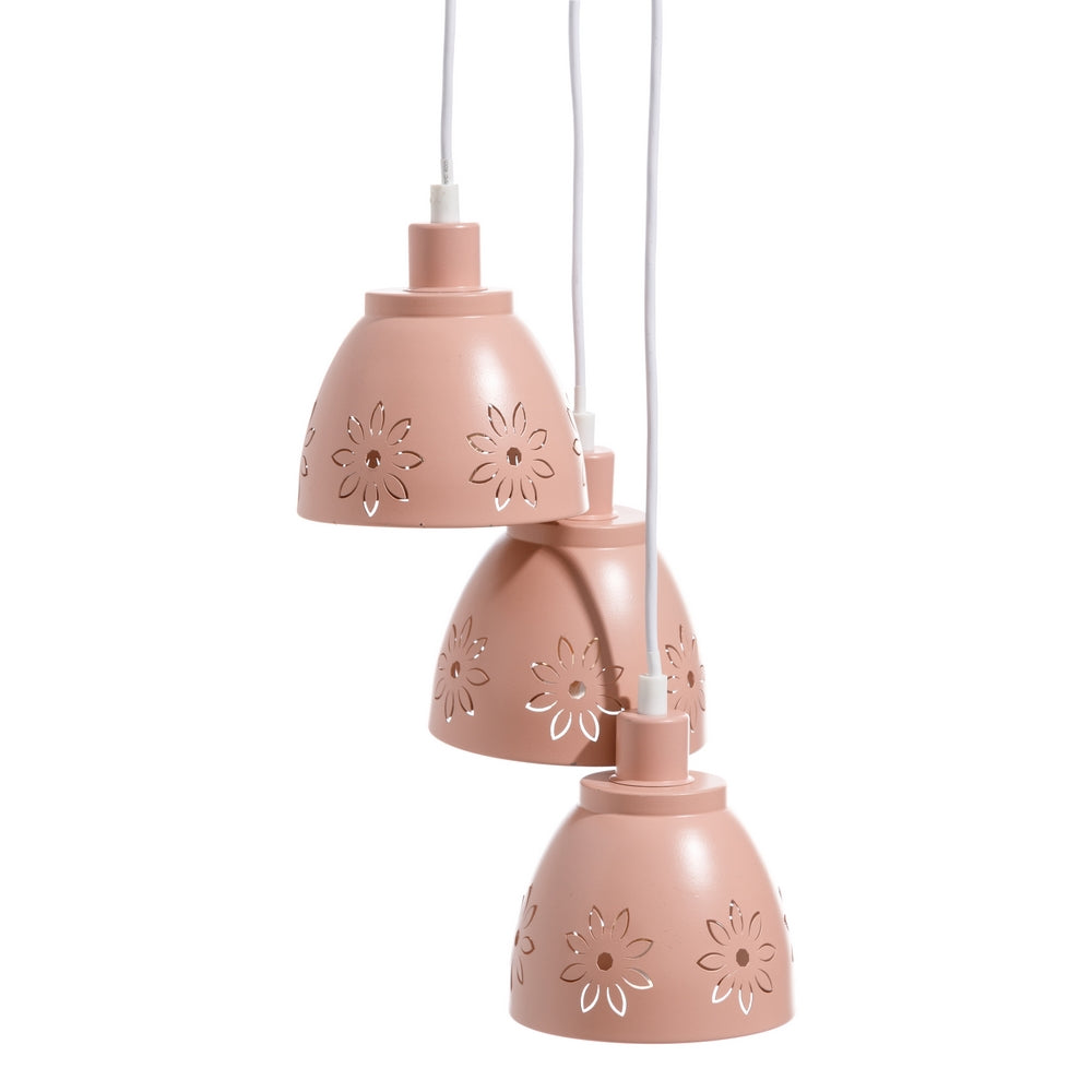 LÁMPARA TECHO ROSA METAL ILUMINACIÓN 20 X 20 X 95 CM