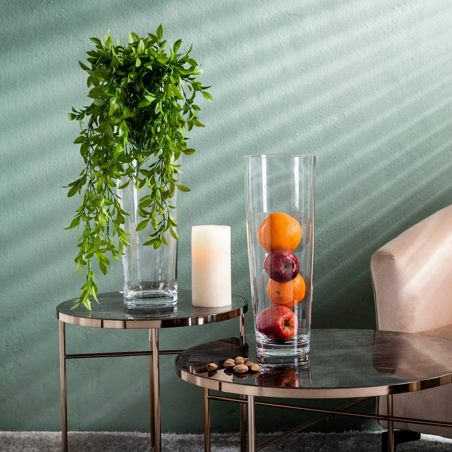 TRANSPARENT CONICAL VASE GLASS 17 X 17 X 50 CM