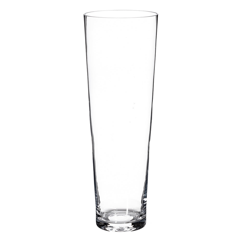 JARRÓN CÓNICO TRANSPARENTE CRISTAL 17 X 17 X 50 CM