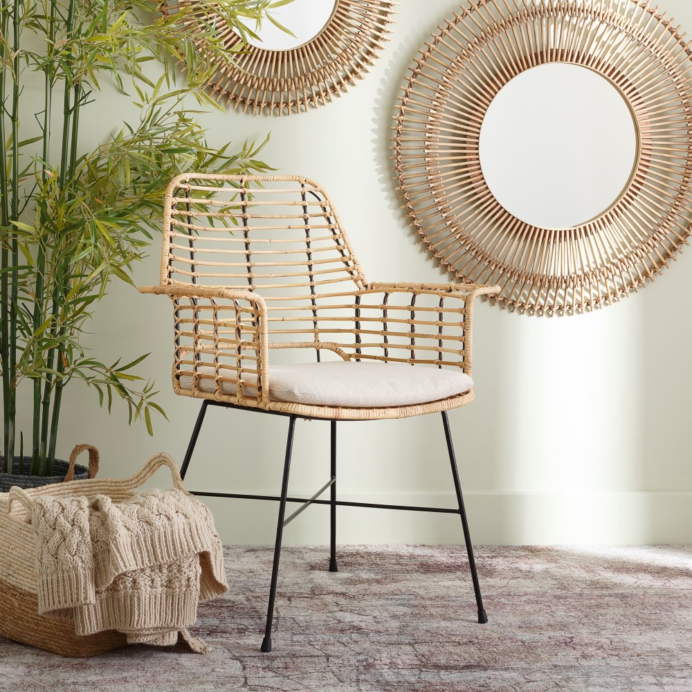 SILLA NATURAL-NEGRO 65 X 55 X 86 CM