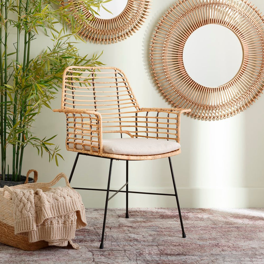 SILLA NATURAL-NEGRO 65 X 55 X 86 CM