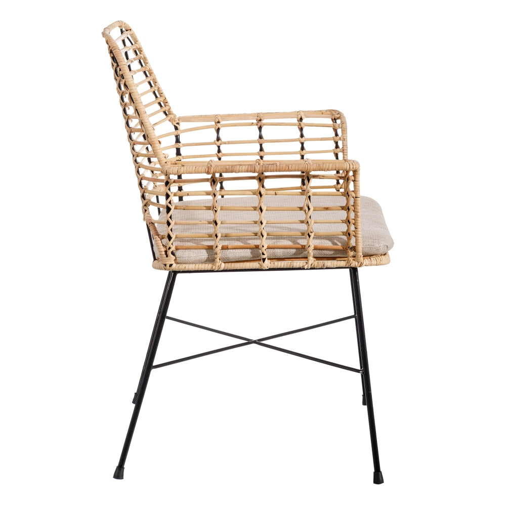 SILLA NATURAL-NEGRO 65 X 55 X 86 CM