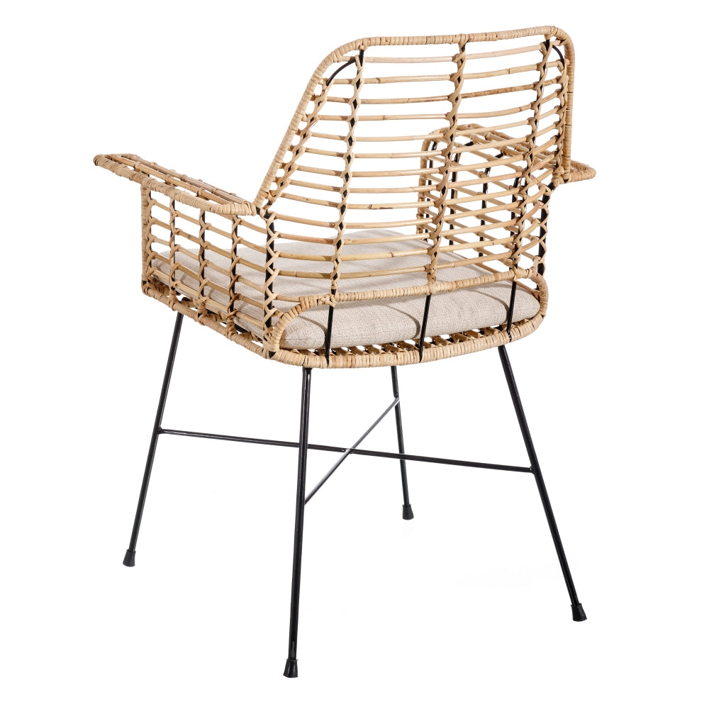 SILLA NATURAL-NEGRO 65 X 55 X 86 CM
