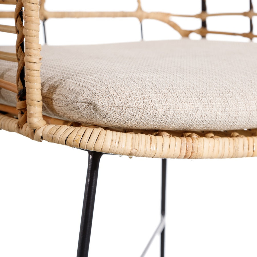 SILLA NATURAL-NEGRO 65 X 55 X 86 CM