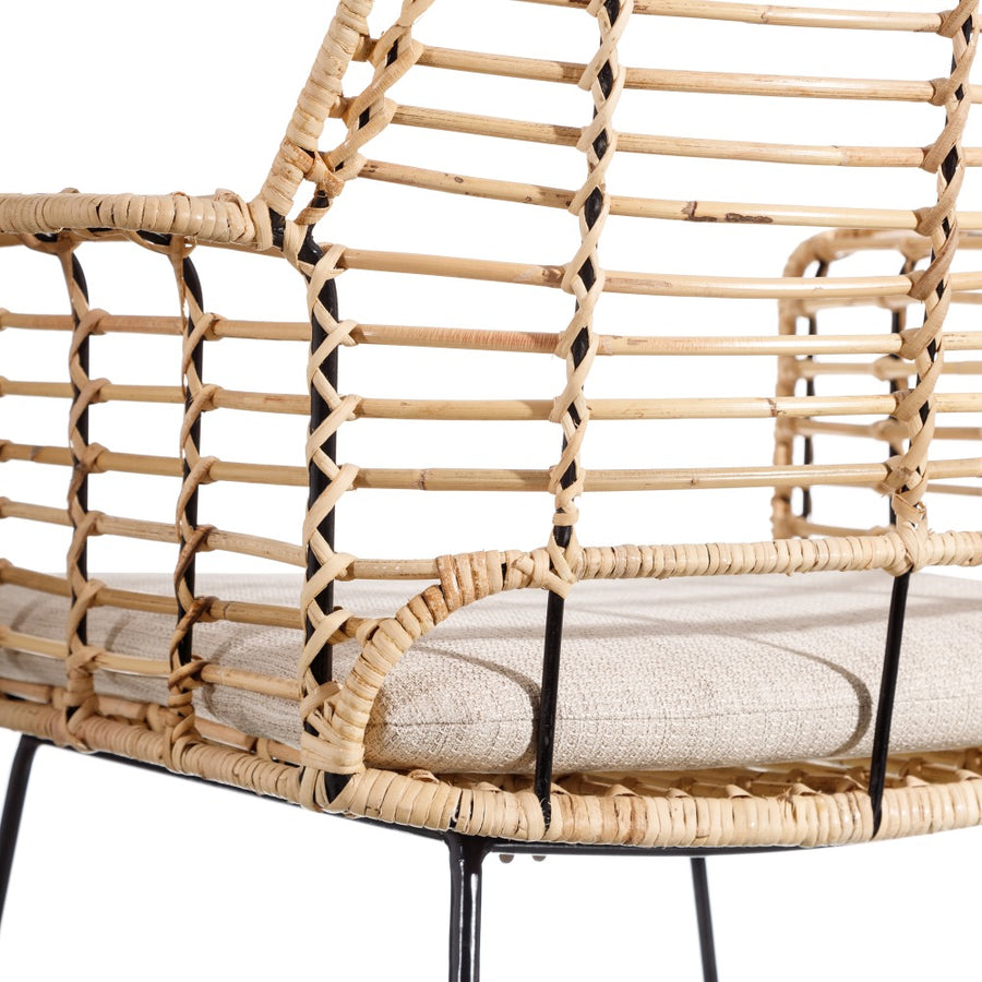 SILLA NATURAL-NEGRO 65 X 55 X 86 CM