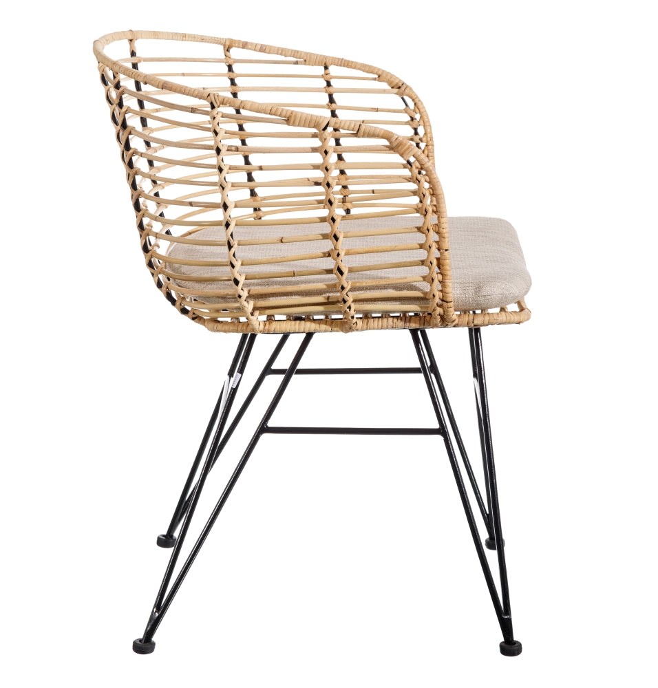 SILLA NATURAL-NEGRO 52 X 66 X 77 CM