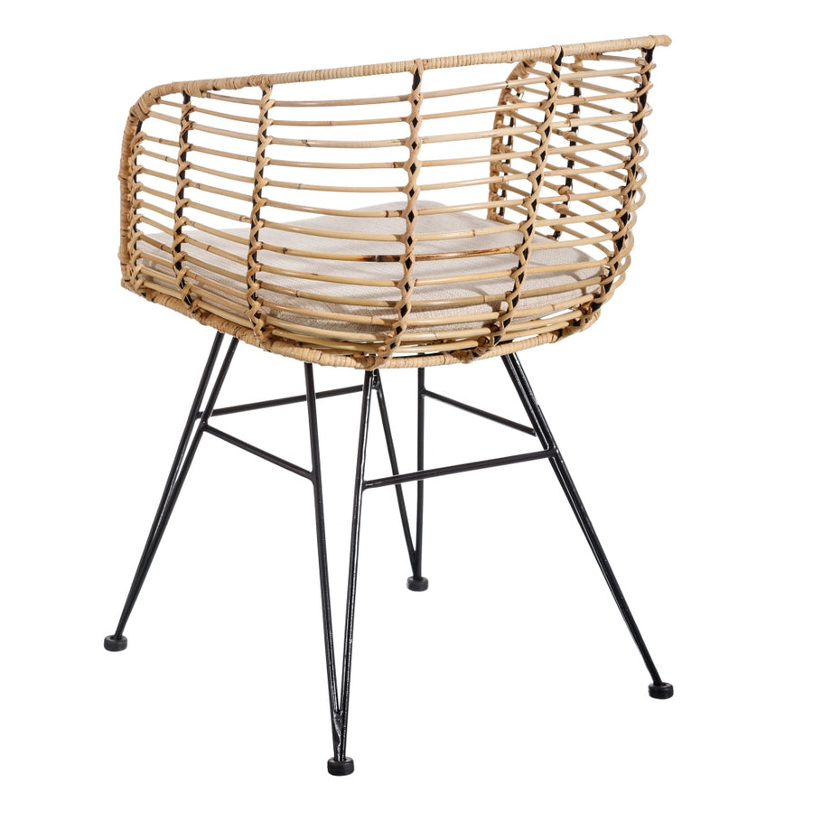 SILLA NATURAL-NEGRO 52 X 66 X 77 CM