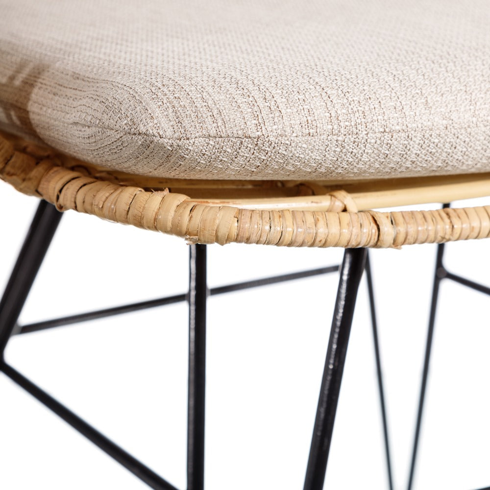 SILLA NATURAL-NEGRO 52 X 66 X 77 CM