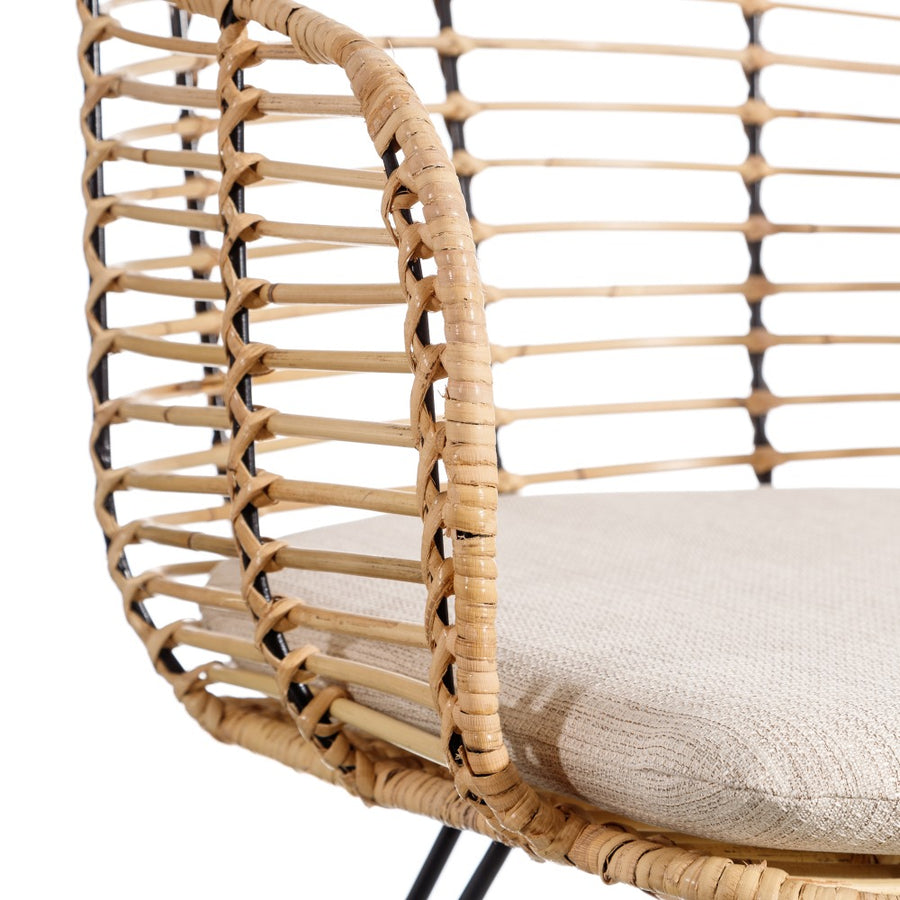 SILLA NATURAL-NEGRO 52 X 66 X 77 CM